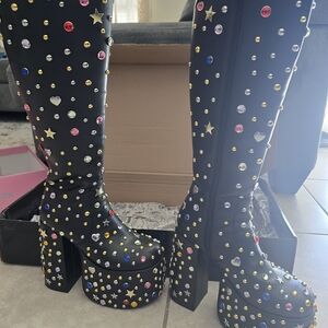 Dolls Kill Multicolor Studded Platform Boots